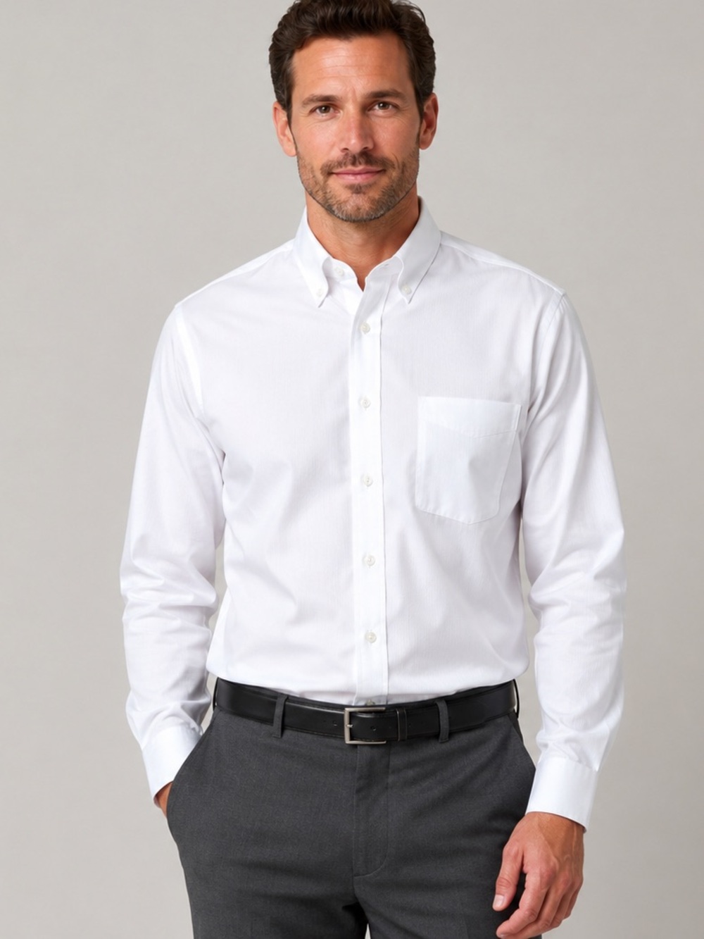 NWT Red House Men’s White Non-Iron Button-Down Dress Shirt XL NWT 100% Cotton